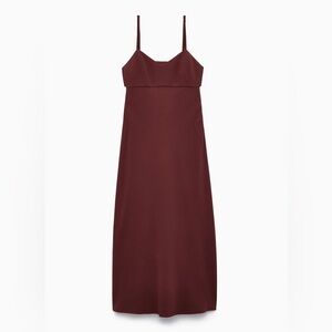 Aritzia Wilfred Jeanie Strappy Midi Dress | Size 2 Burgundy